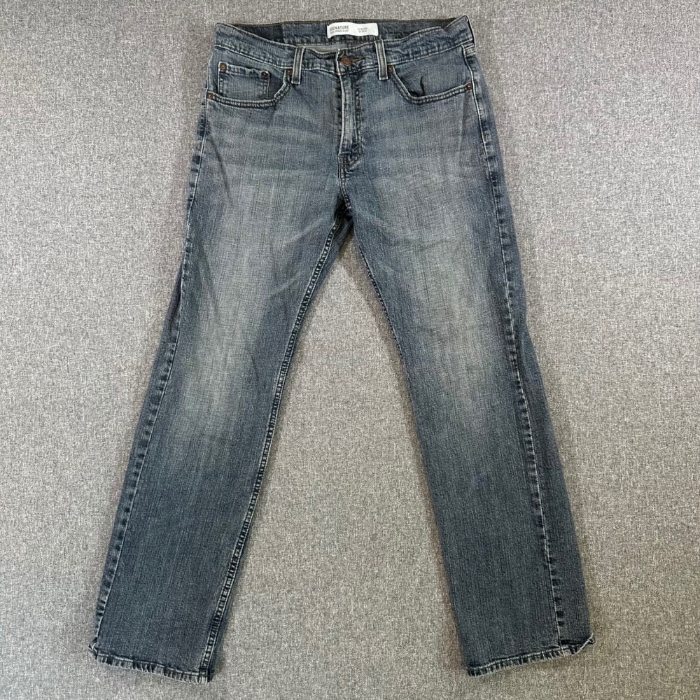 Signature by Levi Strauss & Co. Jeans Mens 33x32 S61 Relaxed Blue Stretch Denim